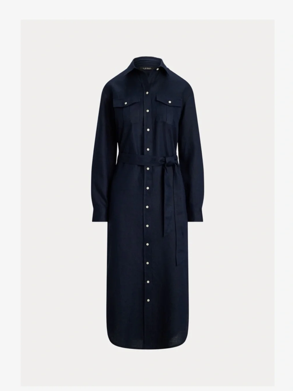 Lauren Ralph Lauren Belted Linen Midi Shirt  dress Size XL - Picture 5 of 15